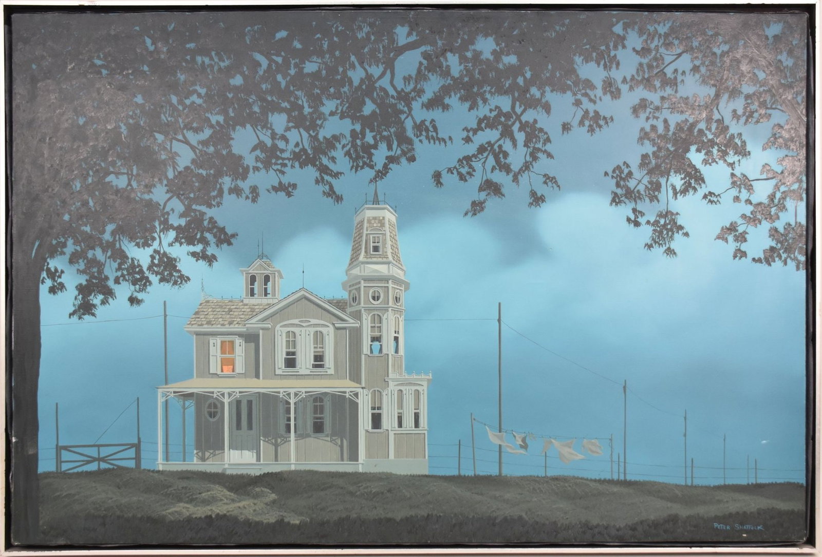 Peter Shattuck (20th century) Landscape oil on canvas, Haunted House, 24 x 36 inches. (1 of 8)