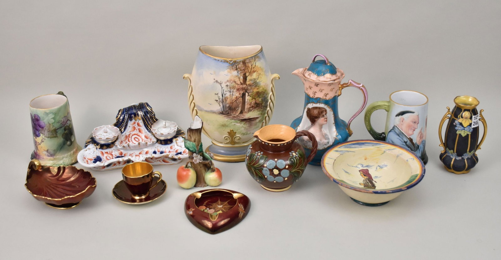 12 pc. Lot Vintage Pottery/Porcelain, Incl; Carlton Ware Rouge Royale, J & C and American Belleek (1 of 15)