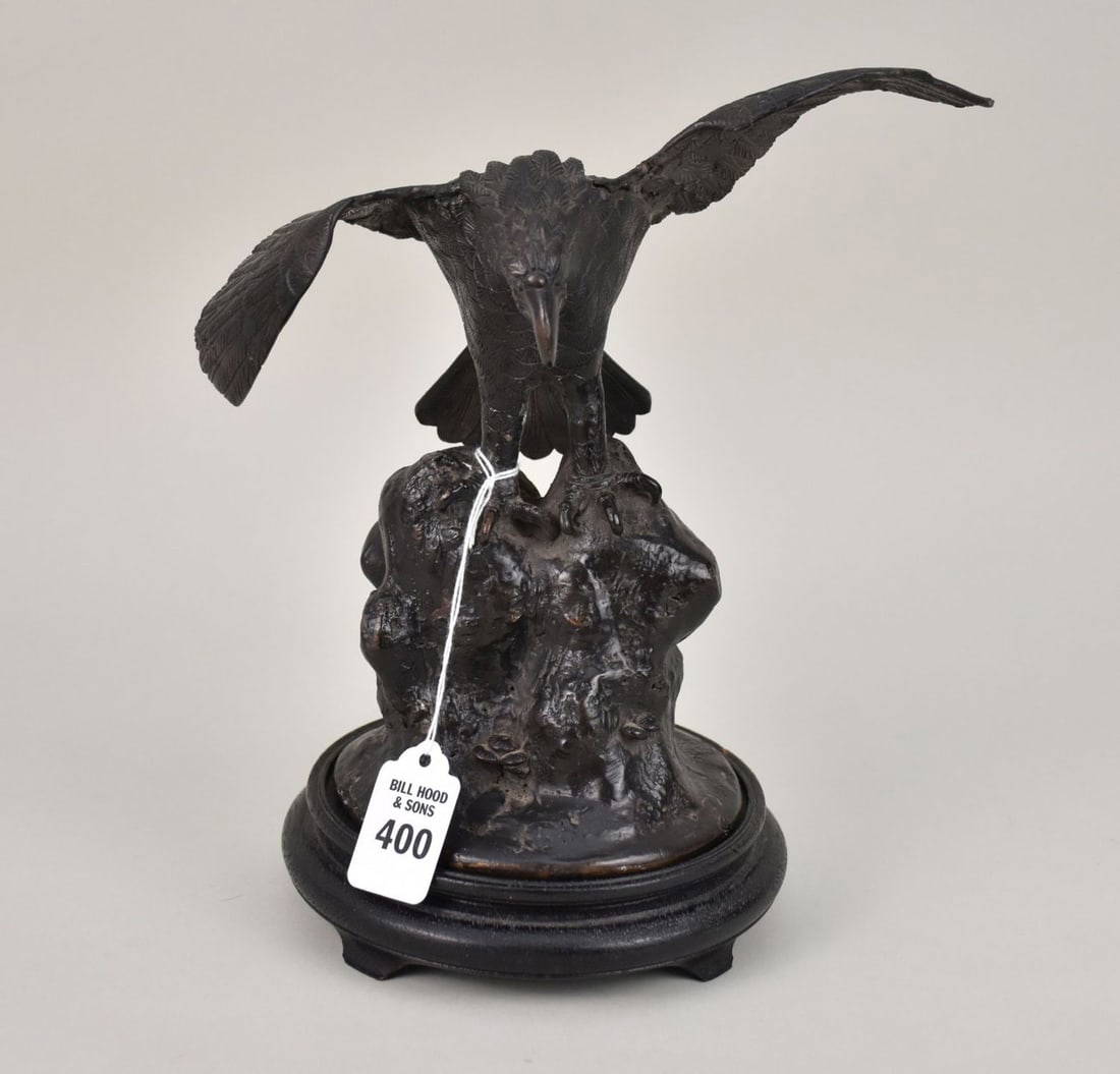 Bronze Sculpture Of An Eagle - A Patinated Bronze Sculpture Of An Eagle