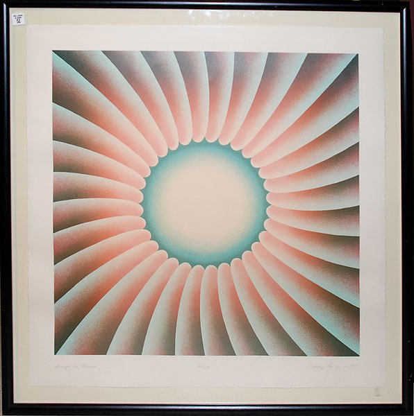 Judy Chicago (AMERICAN, 1939) Serigraph "through th: Judy Chicago (AMERICAN, 1939) Serigraph "through the flowers" pencil signed & numbered 24/100 1991