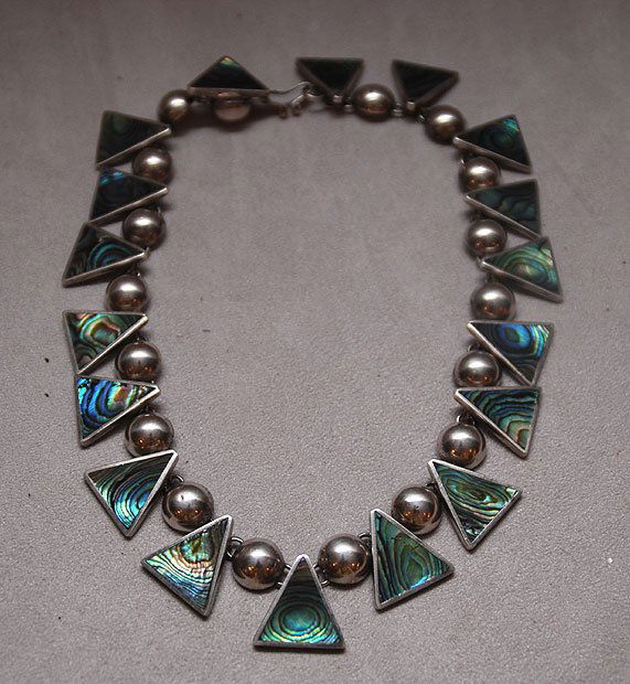Sterling & abalone necklace: Sterling & abalone necklace