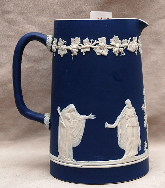 Jasperware pitcher, 6 1/2"h: Jasperware pitcher, 6 1/2"h