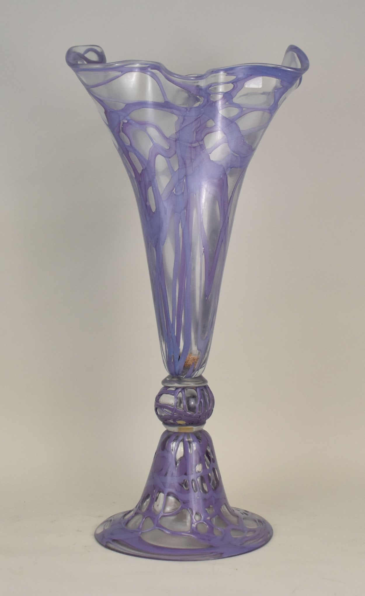 Oversized Murano Glass Vase, Purple/Lavender Abstract Design, Signed, 29"h (1 of 6)