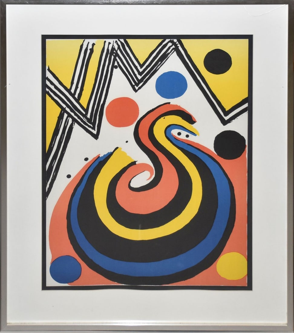 Alexander Calder Gallery Poster, lithograph -1971 Milano. Sight size 30 x 22 inches. Overall framed (1 of 5)