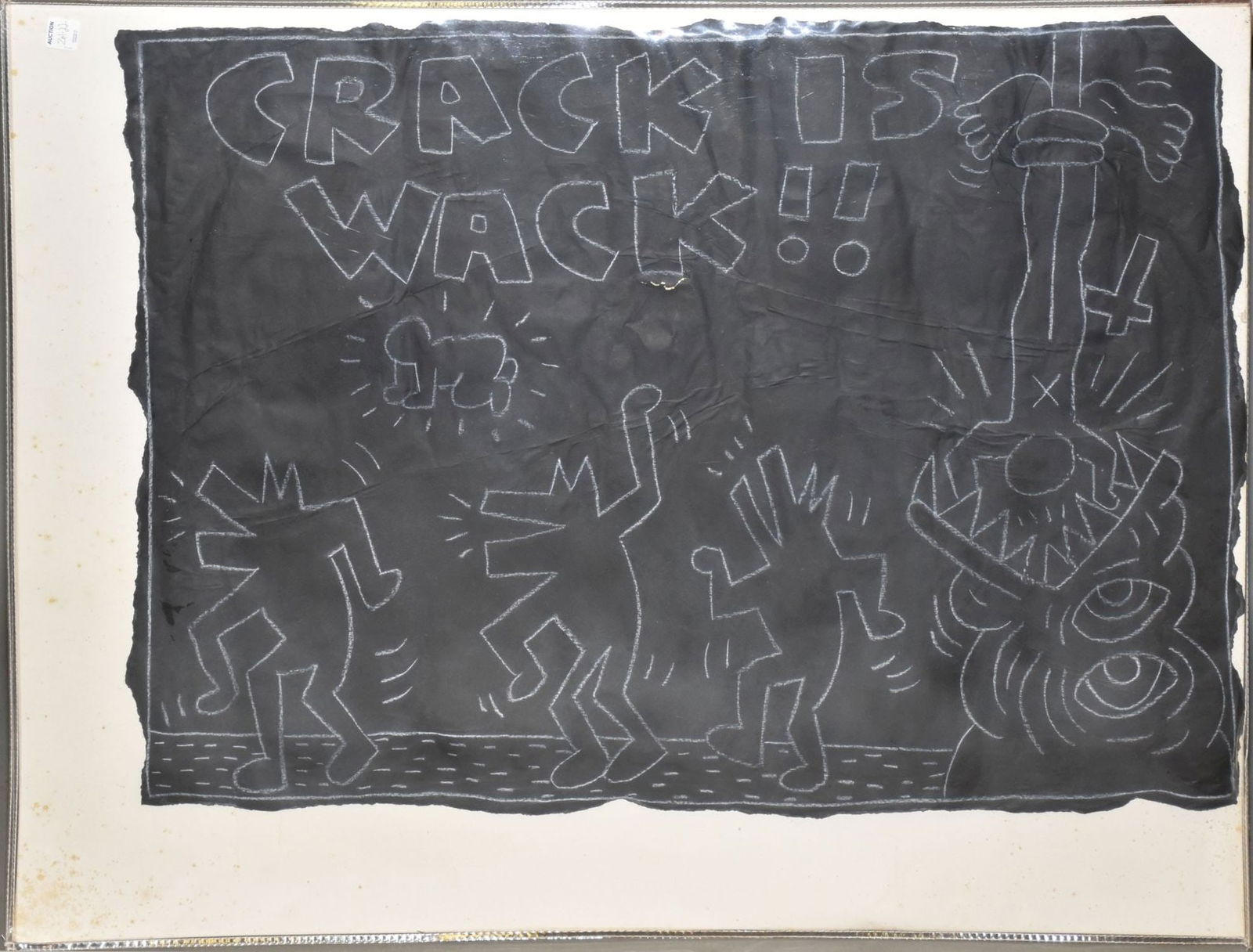 After Kieth Haring Pop Art Subway Drawings Crack is Wack chalk drawing. Approximate sheet size 26 x (1 of 4)