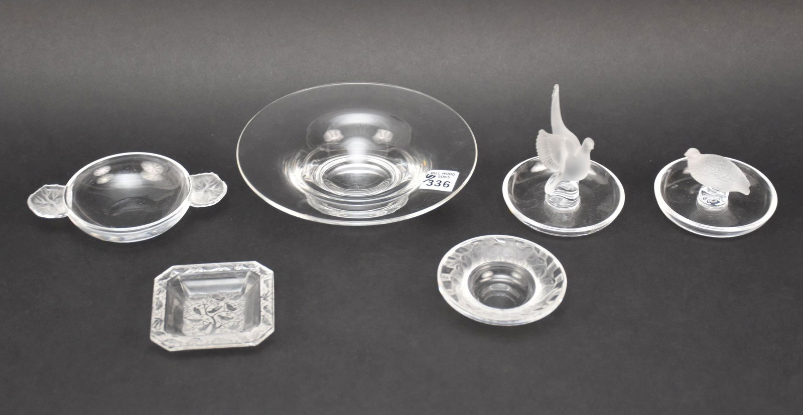 5 Lalique Crystal Signed Small Pin trays and 1 Steuben Glass Bowl (1 of 4)