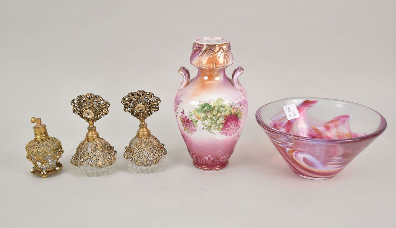 3pc. Czech Perfumes  Kosta Boda Glass Bowl and Ceramic Vase (1 of 6)
