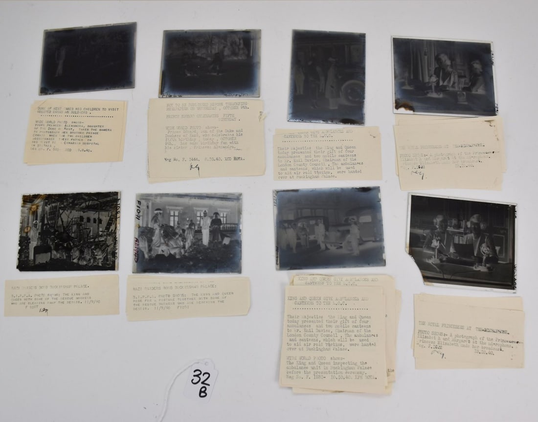 WWII News Press Photo Negatives of Queen Elizabeth, Royal Family, c. 1940 - Eight original World (1 of 12)