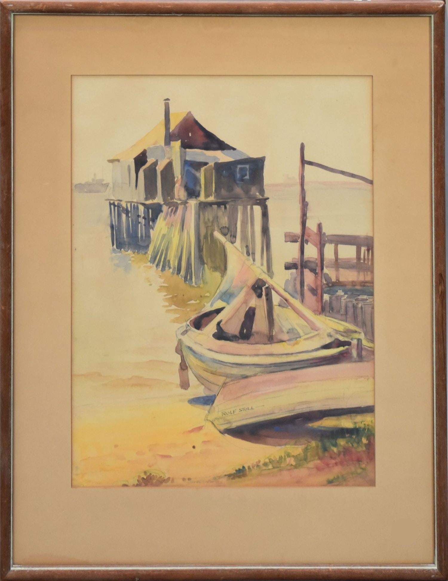 Rolf Stoll (1892 - 1978) Florida Watercolor, sight size 19-1/4 x 14-5/8 inches. Overall framed size (1 of 4)
