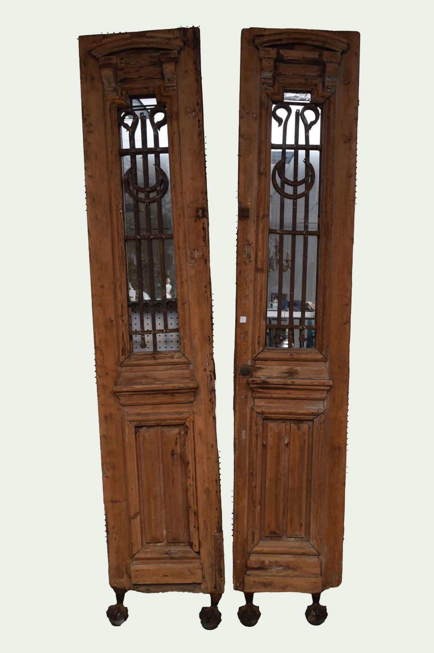 Pair of 18th c. Doors, Turkish Doors with Original Iron Hardware, Each Configured 2 Stand on 2 Iron (1 of 8)