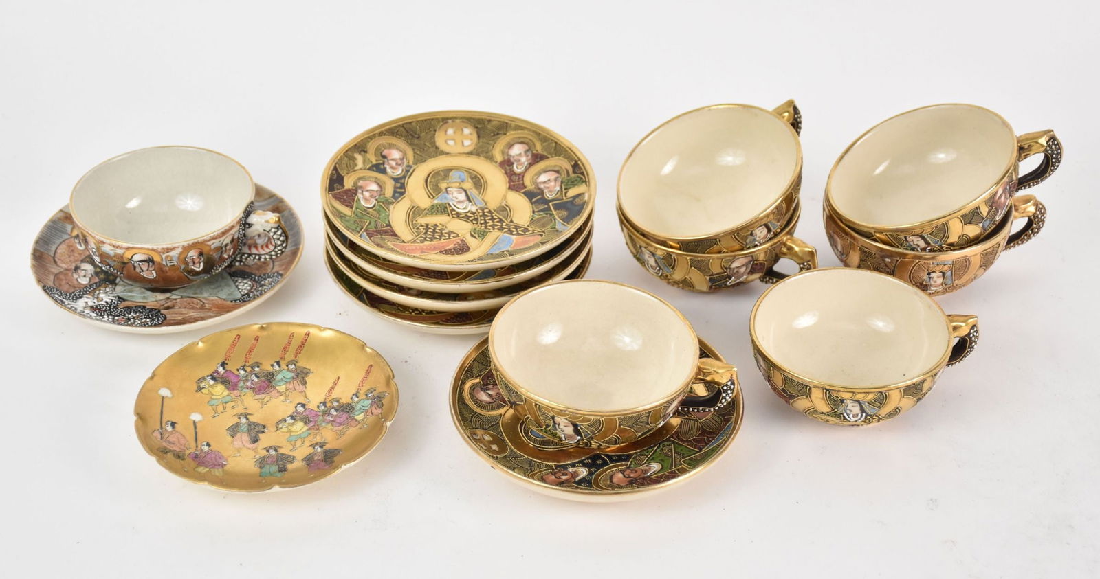 14pcs. Mixed Satsuma Cups & Saucers (1 of 5)