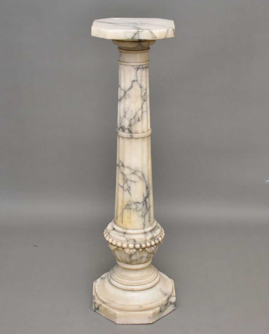 Marble Classical Column, 42 1/4"h x 11"square top (1 of 4)