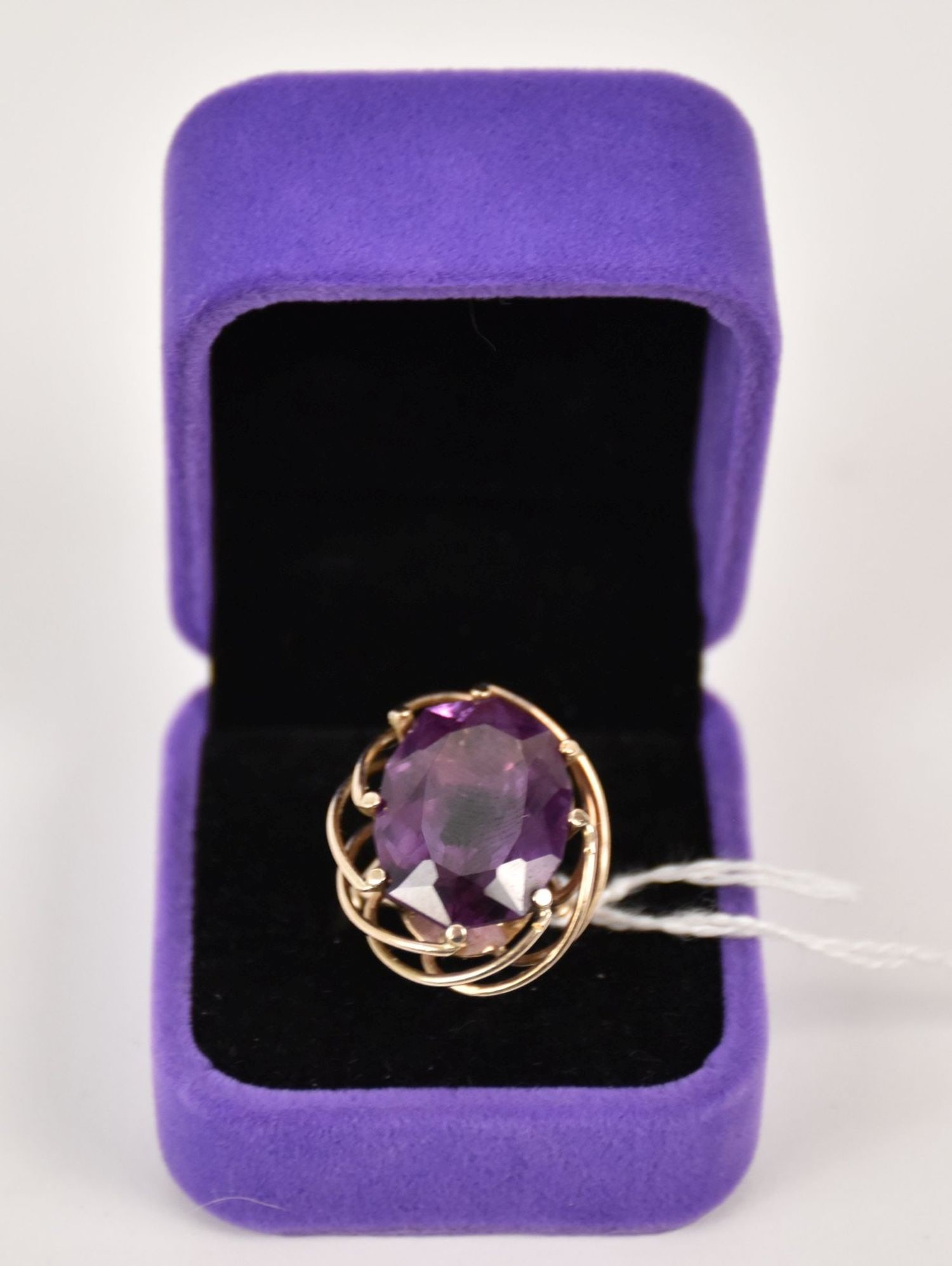 14K Yellow Gold Amethyst Cocktail Ring. Size 7.5 wt. 11.92 grams Amethyst 20mm x 15mm (1 of 6)
