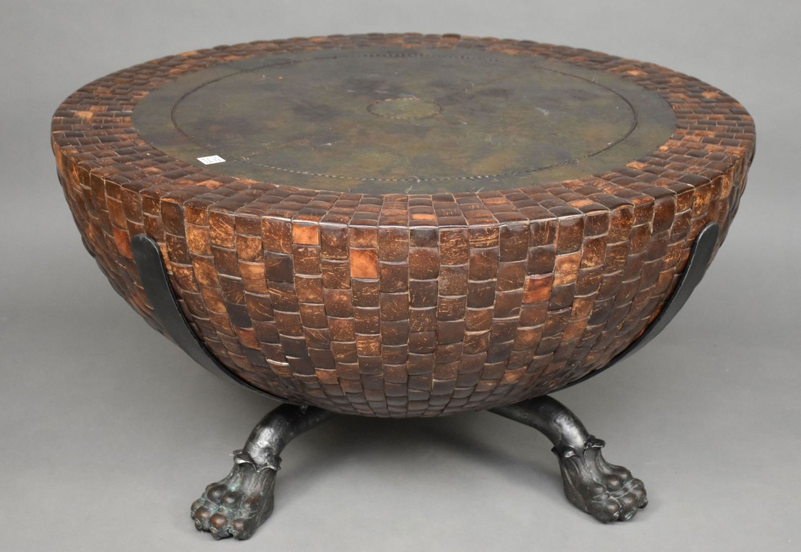 MAITLAND SMITH Coffee Cocktail Table. Bronze Mounted and Coconut. (1 of 4)