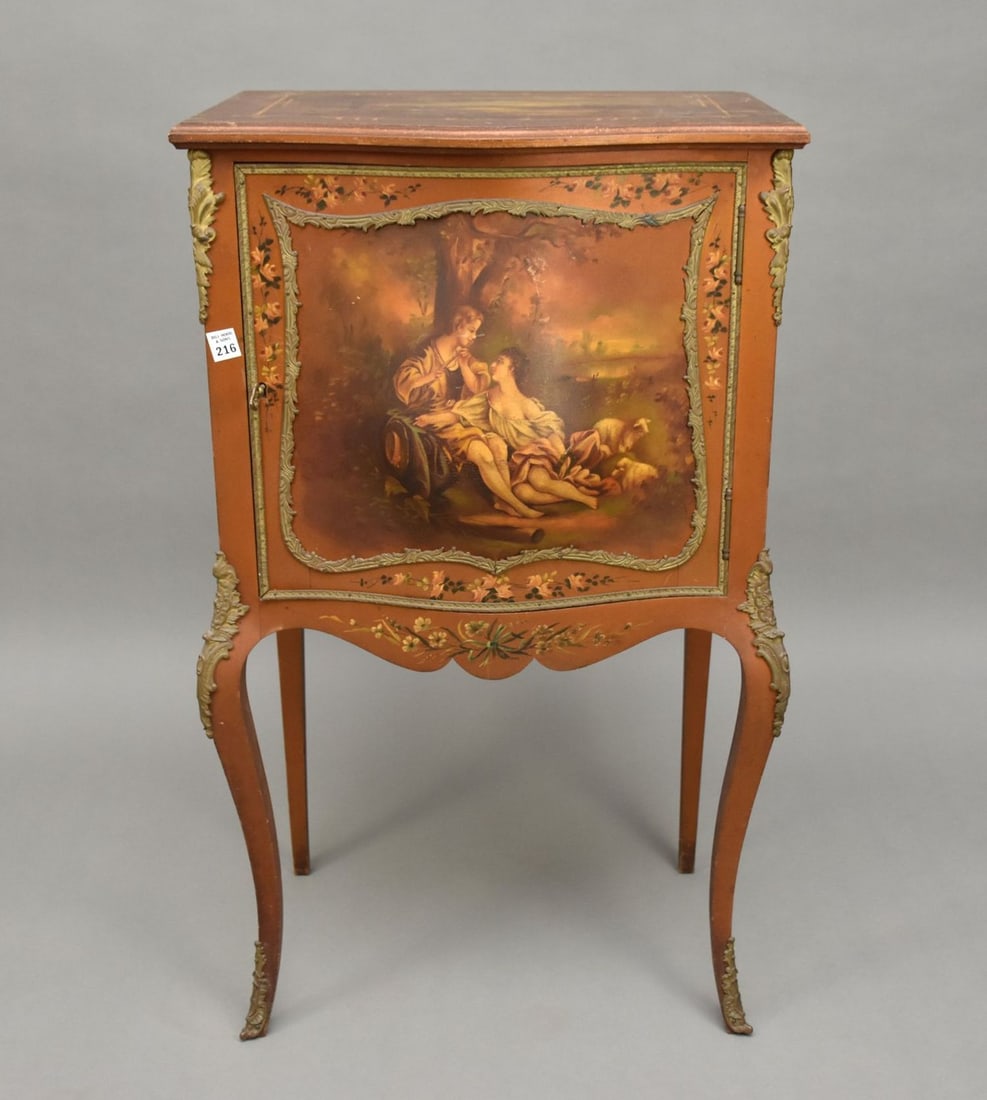 French Style Music Stand, Painted Romantic Panel on Front Door (1 of 8)