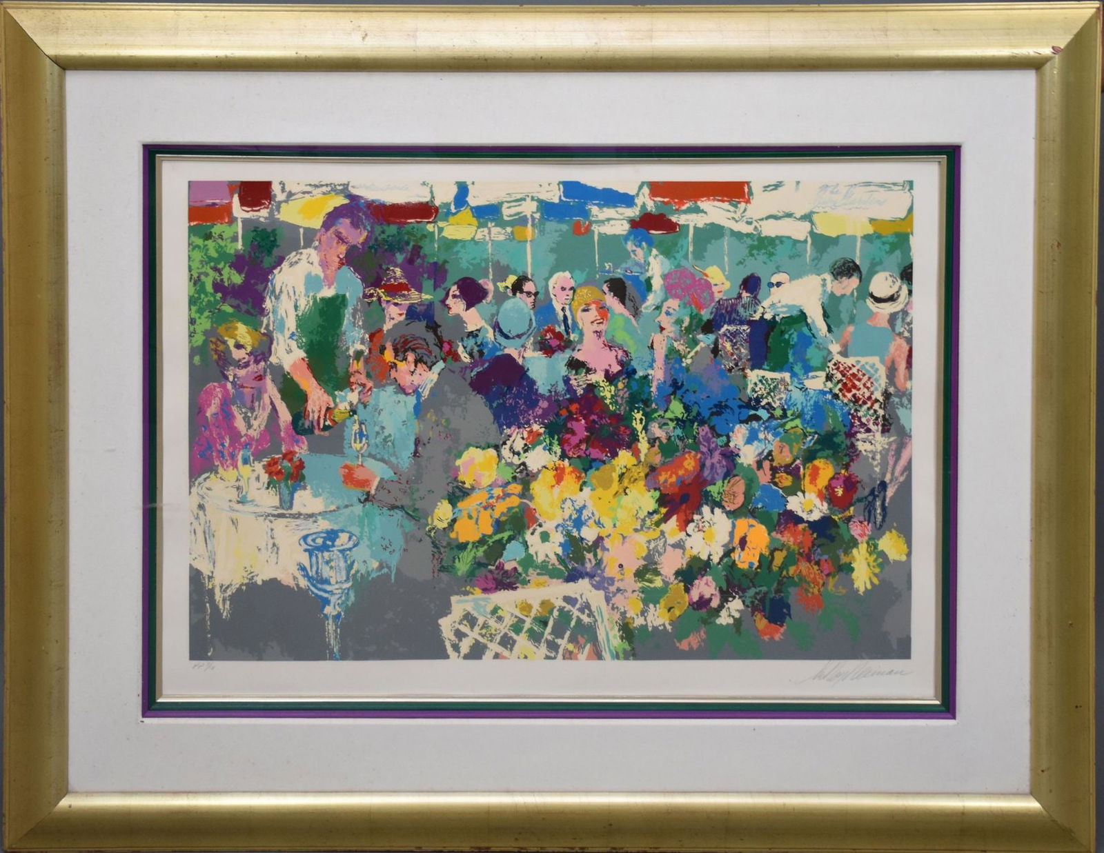 Leroy Neiman bistro in Gardens serigraphs pencil sign lower right addition PP 7/18 and site size 26 (1 of 6)