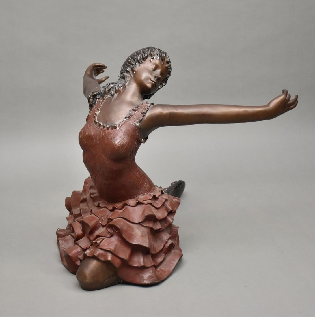 Bronze Sculpture, Seated Ballet Dancer, 25"h x 27 1/2"w (1 of 7)