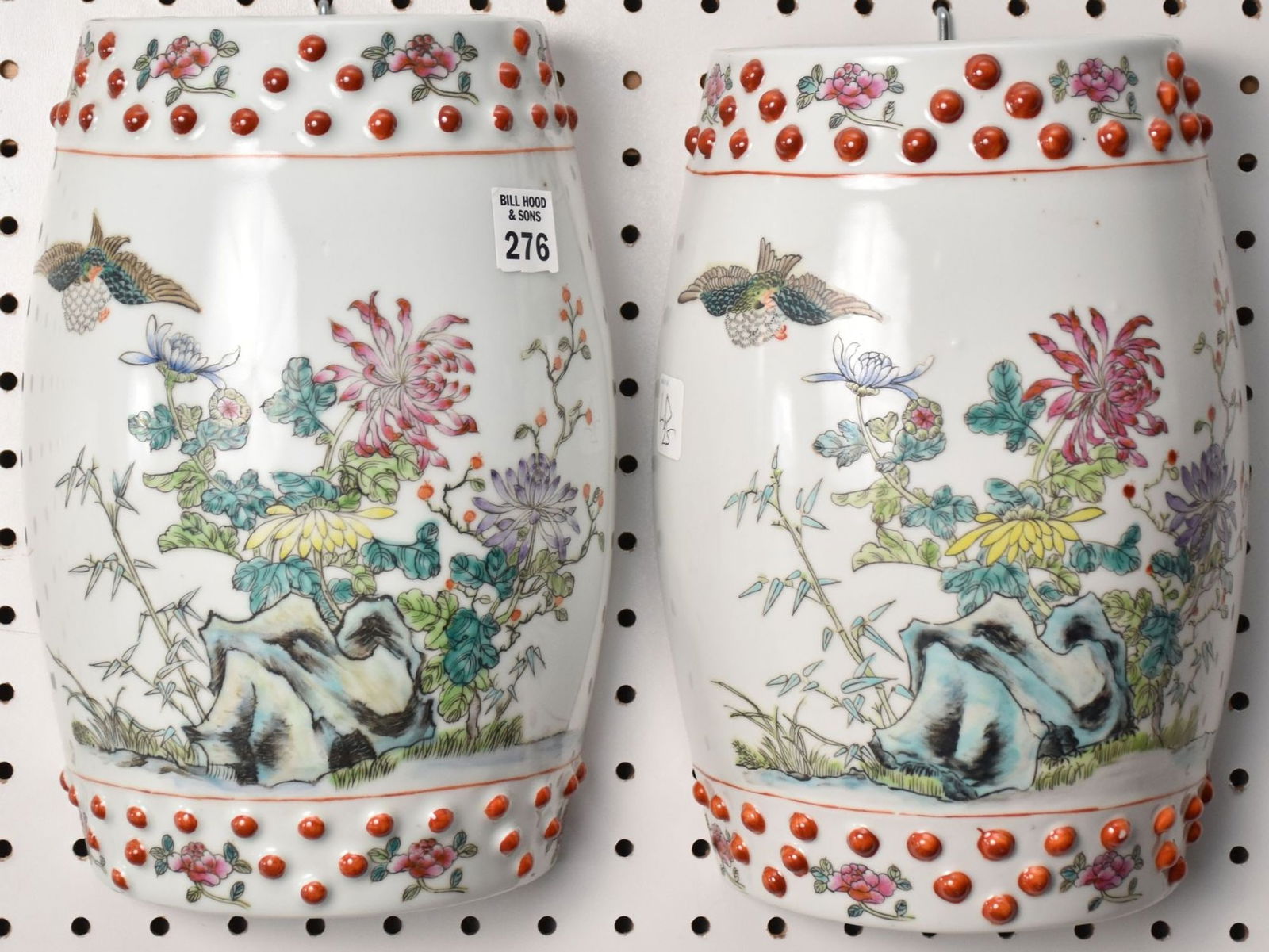 Pair Chinese Porcelain Wall Pockets, Landscape Design, 11"h x 7"w (1 of 3)