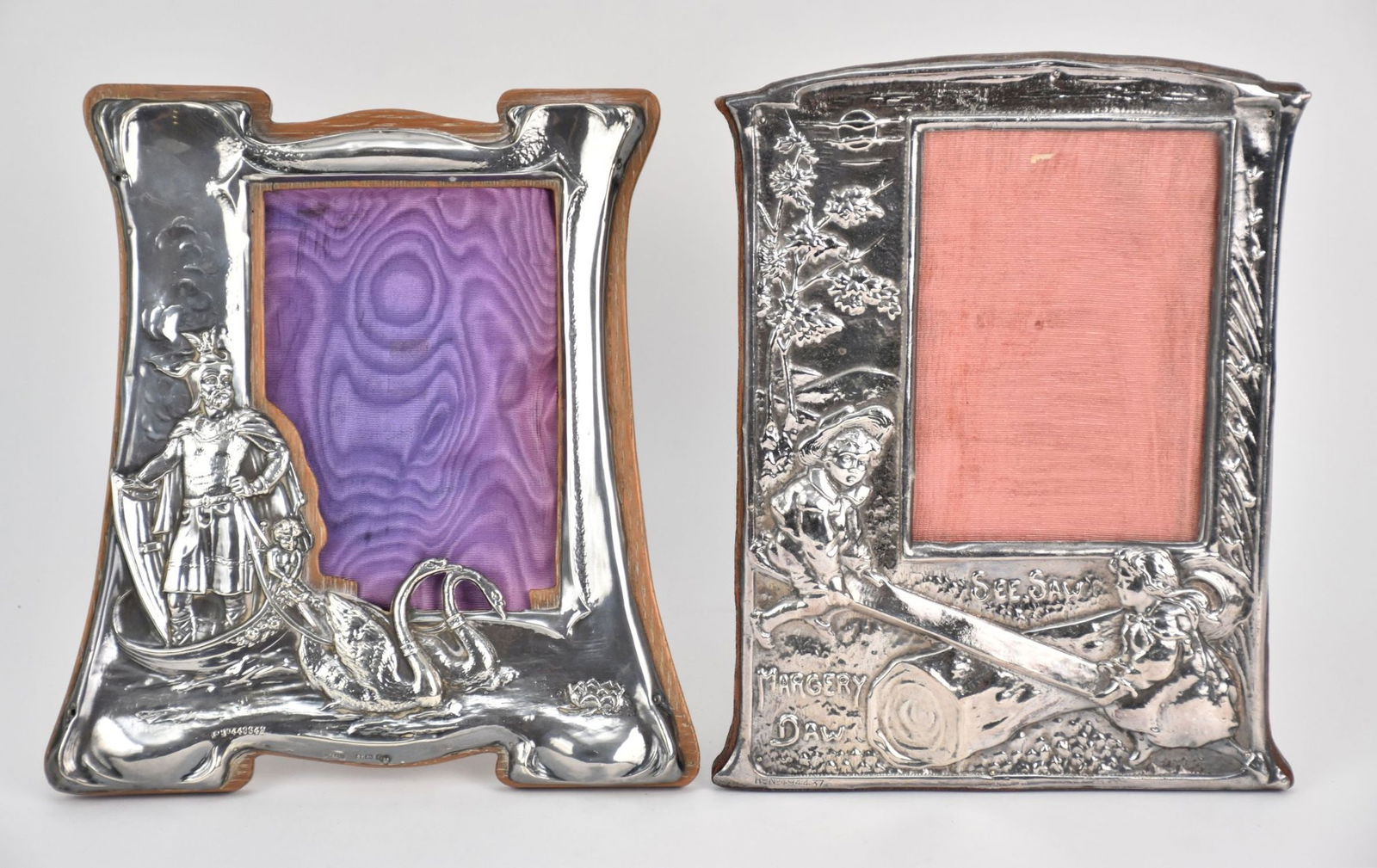 Edwardian English Sterling "Apollo" Picture Frame with Children's See Saw Frame - An antique (1 of 6)