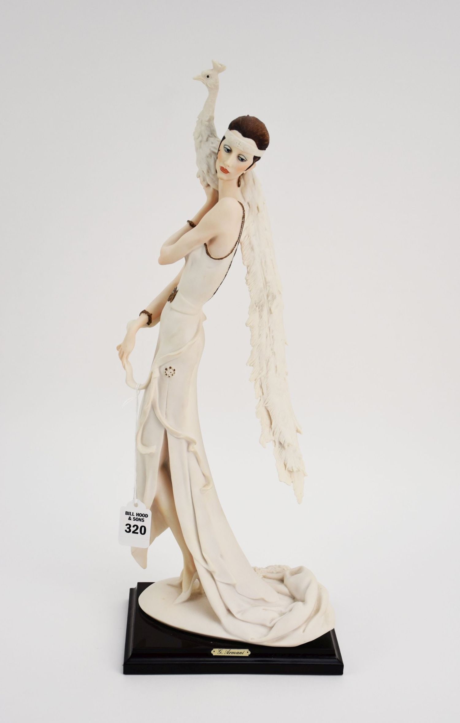 Signed Giuseppe Armani Figurine "Lady with Peacock" - Giuseppe Armani figurine #385, "F" finish. A (1 of 6)