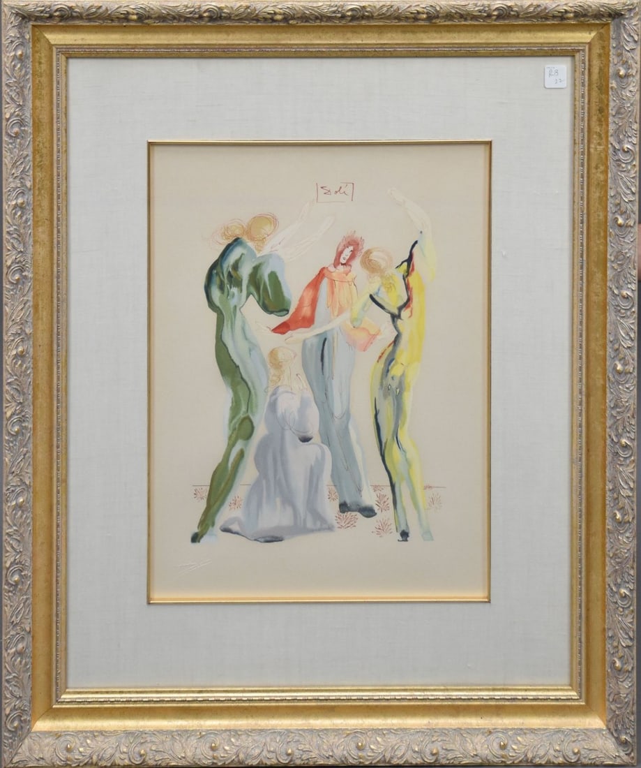 Salvador Dali colored lithograph titled "LE DANSE".  Embossed lower left , Made on quality paper. (1 of 6)
