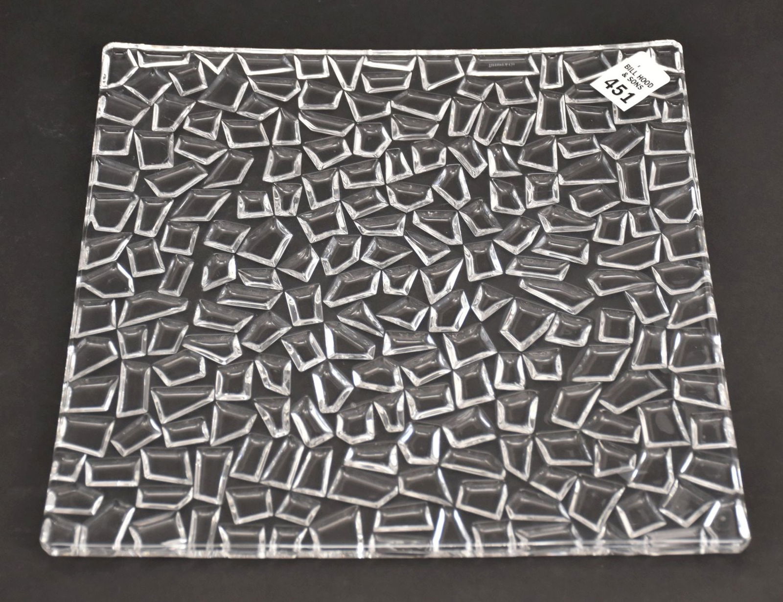 Tiffany & Co. Crystal Charger, Rock Cut Design, 12"square (1 of 4)