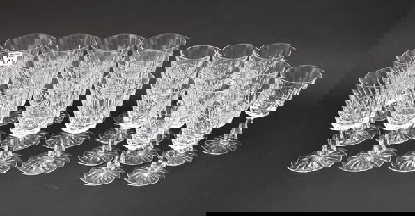 Waterford Crystal Glasses, 12 Waters, 12 Wines (few have rim nicks): Waterford Crystal Glasses, 12 Waters, 12 Wines (few have rim nicks)