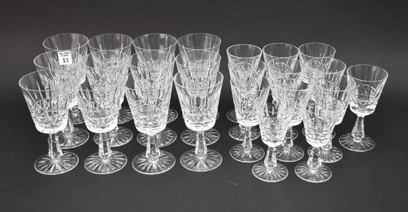 Waterford Crystal Glasses, 12 Waters, 12 Wines (few have rim nicks): Waterford Crystal Glasses, 12 Waters, 12 Wines (few have rim nicks)