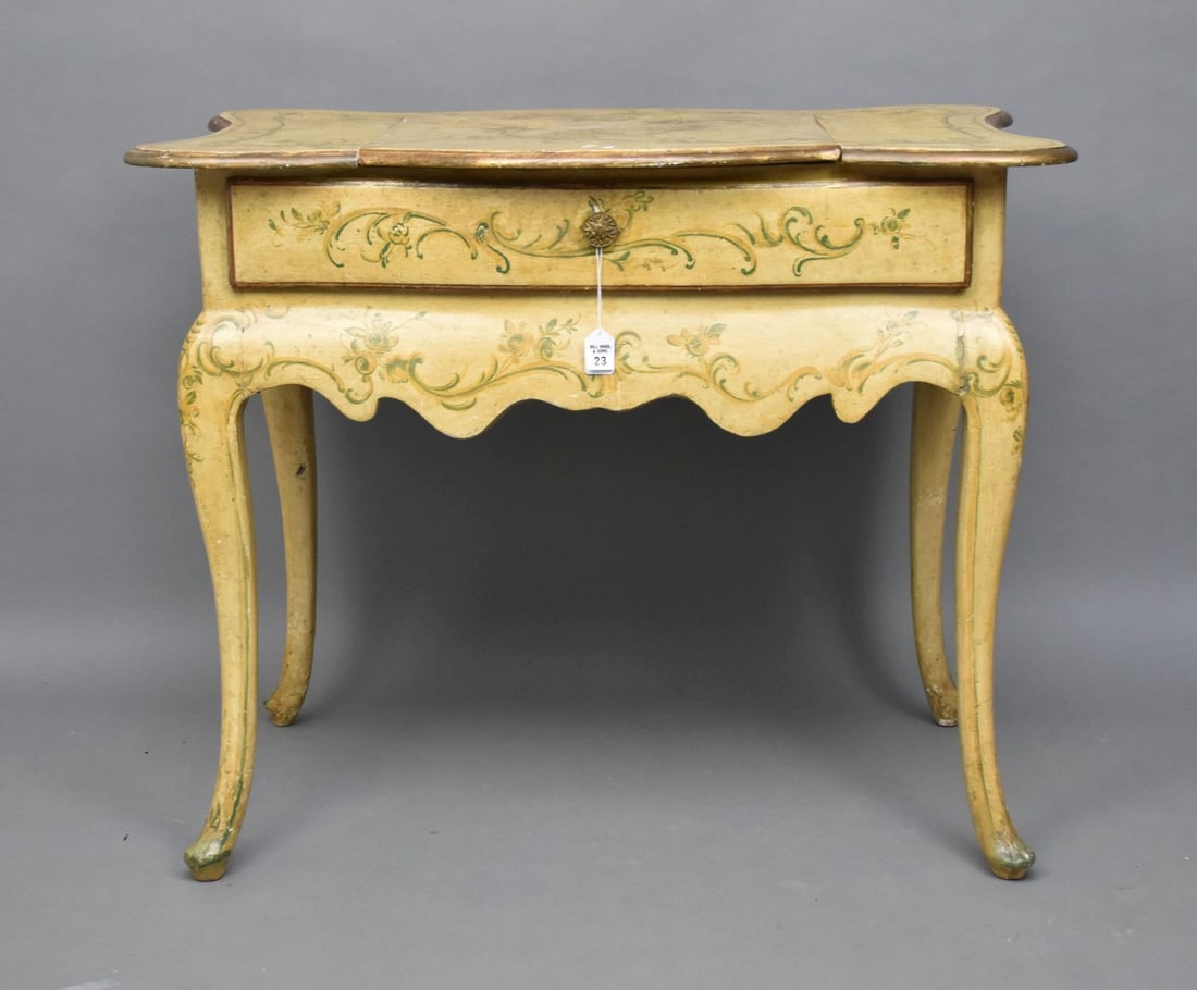 Venetian Style Dressing Table Circa 1900. The lobed rectangular top is centered (1 of 9)