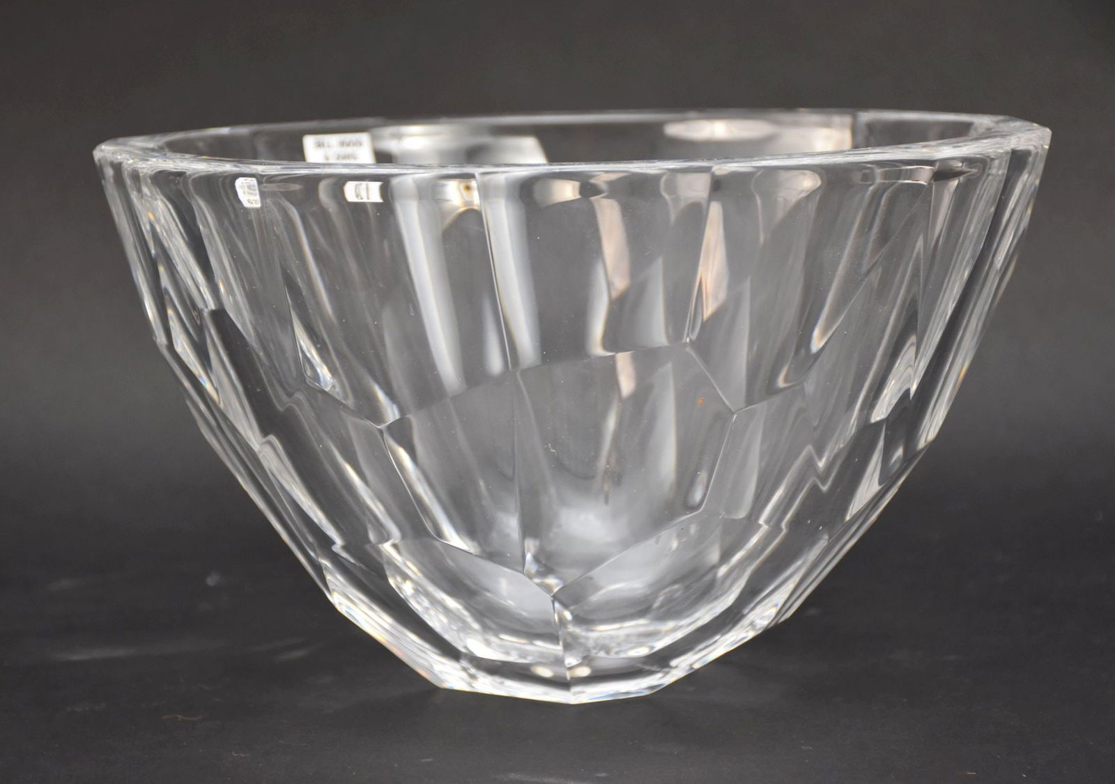 Orrefors Swedish Large "Zenith" Crystal Bowl - Orrefors clear crystal bowl designed by Anne Nilsson.: Orrefors Swedish Large "Zenith" Crystal Bowl - Orrefors clear crystal bowl designed by Anne Nilsson. Heavy crystal bowl with thick walls and geometric facets. Signed "Orrefors AN 4705-15". 6 3/8" h x