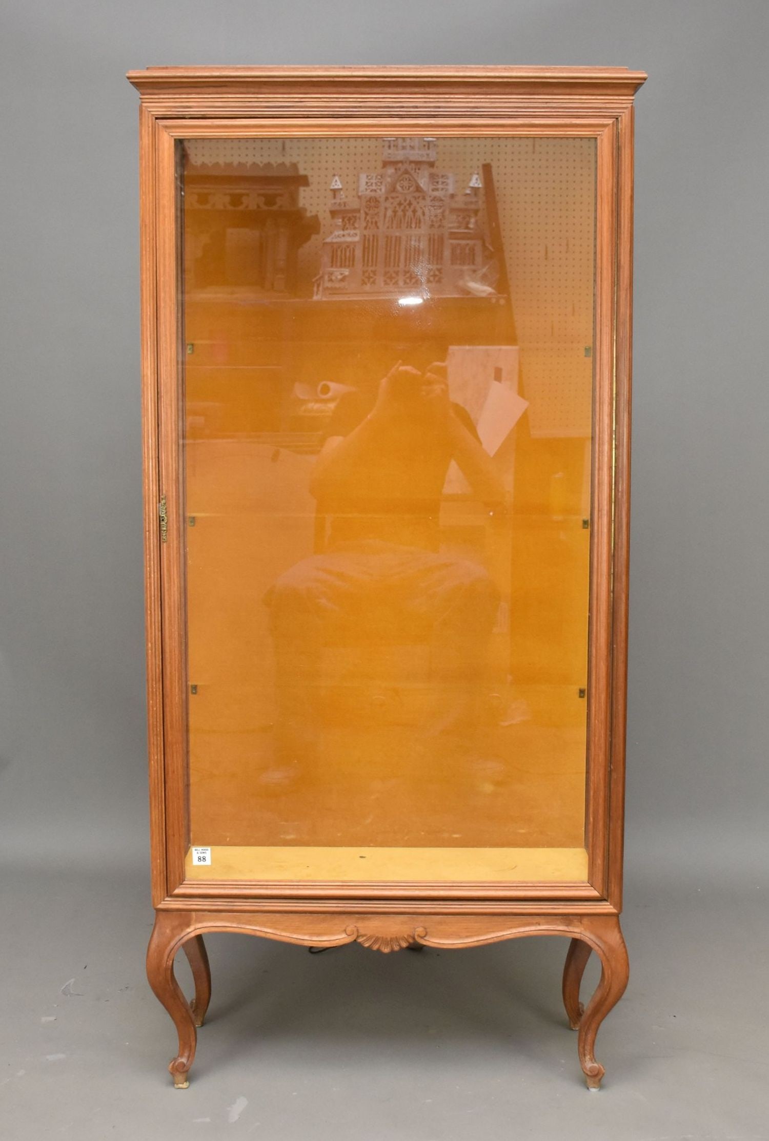 French Style Vitrine, Single Glass Front Door with 2 Glass Side Lights, Raised on Cabriole Legs, 36 (1 of 9)