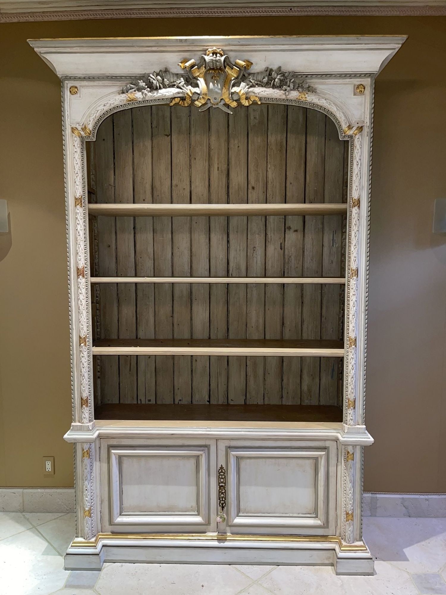 Large French Style bookcase, open shelves, 62 inches long, 104 inches high and 20 inches deep (1 of 11)
