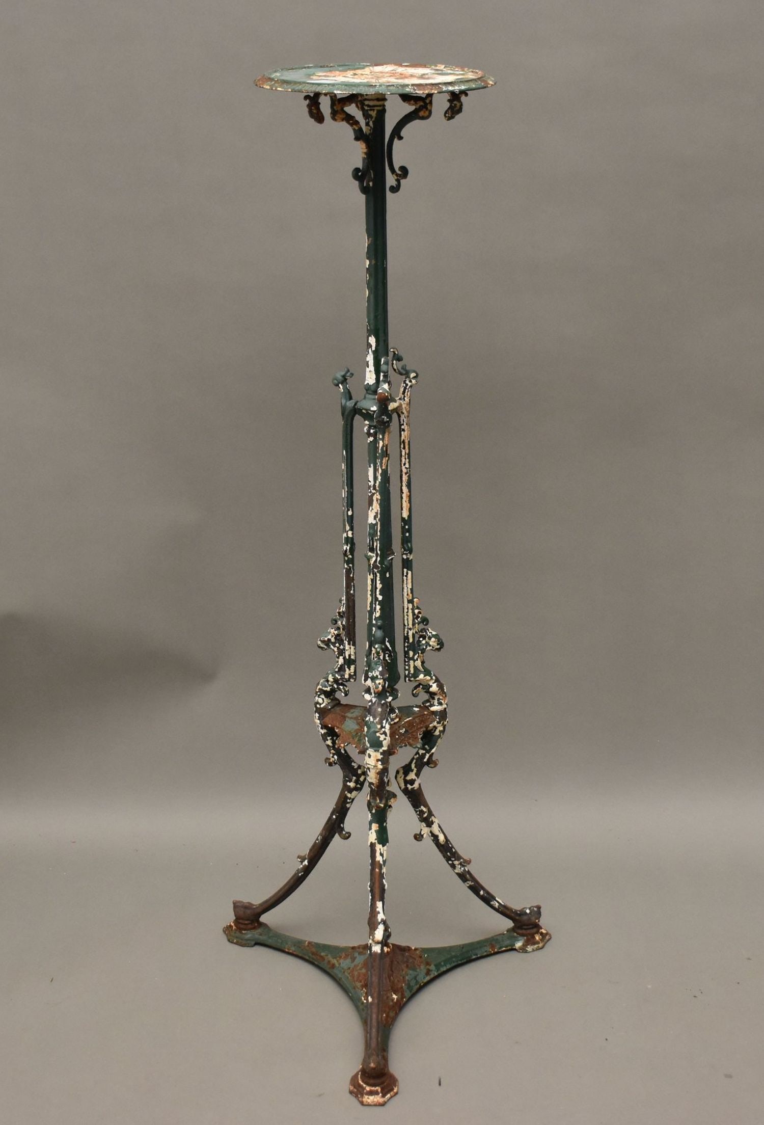 Iron Victorian Plant Stand, Chippy & Rusty, 42??h x 9 ½??dia top (1 of 4)