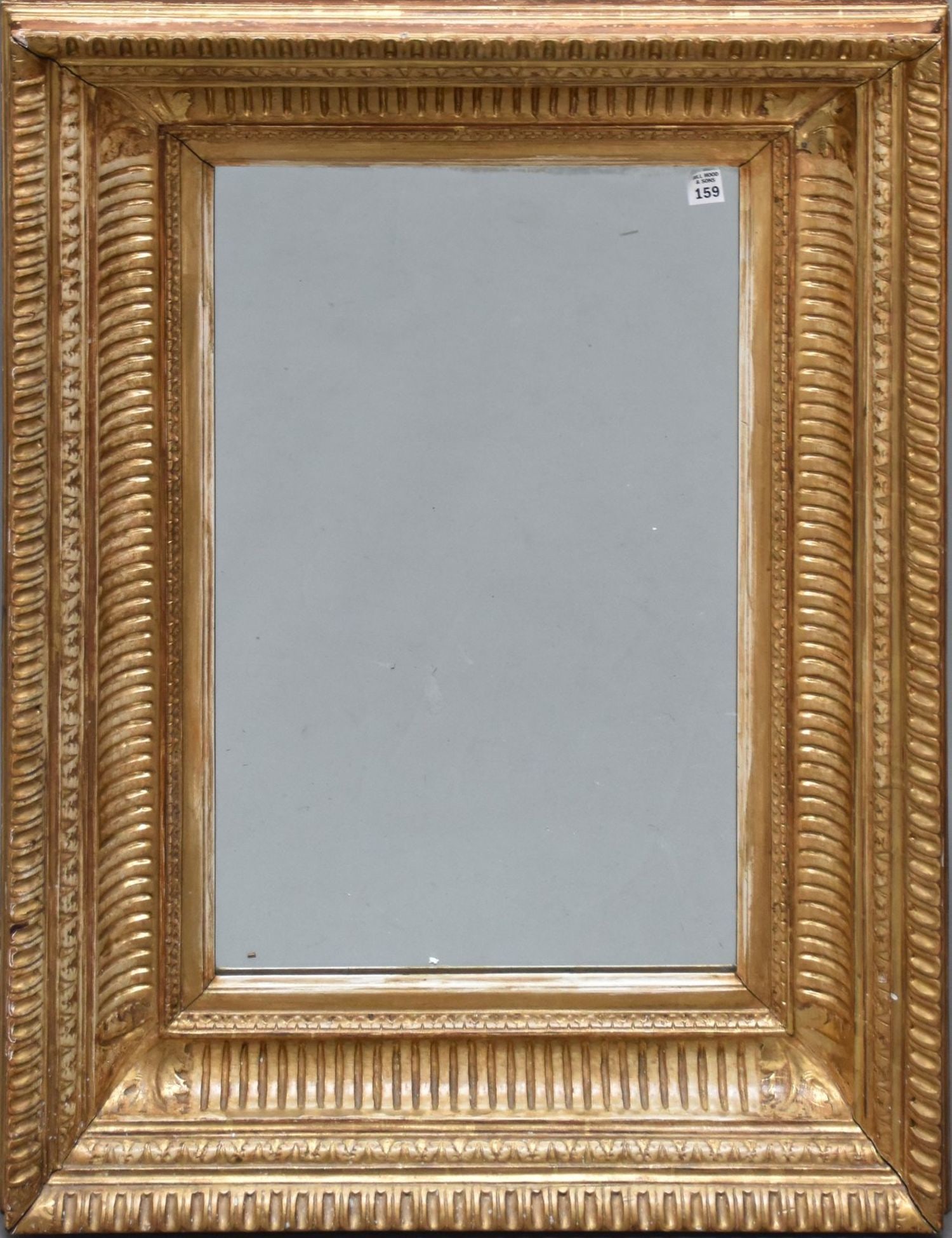 Antique Gilded 6" Framed Around Mirror, 37"h x 25"w (1 of 6)