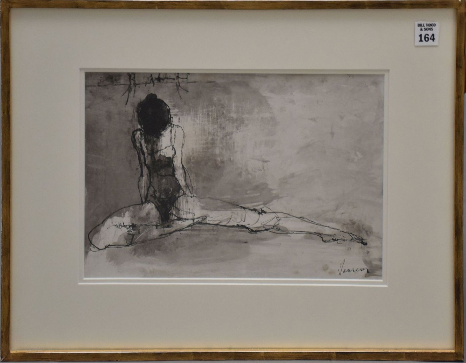 Jean Jansem (French 1920-2013) watercolor gouache, 9 x 13 inches sight size, 15 1/2 x 20 1/4 overall: Jean Jansem (French 1920-2013) watercolor gouache, 9 x 13 inches sight size, 15 1/2 x 20 1/4 overall frame size, signed lower right