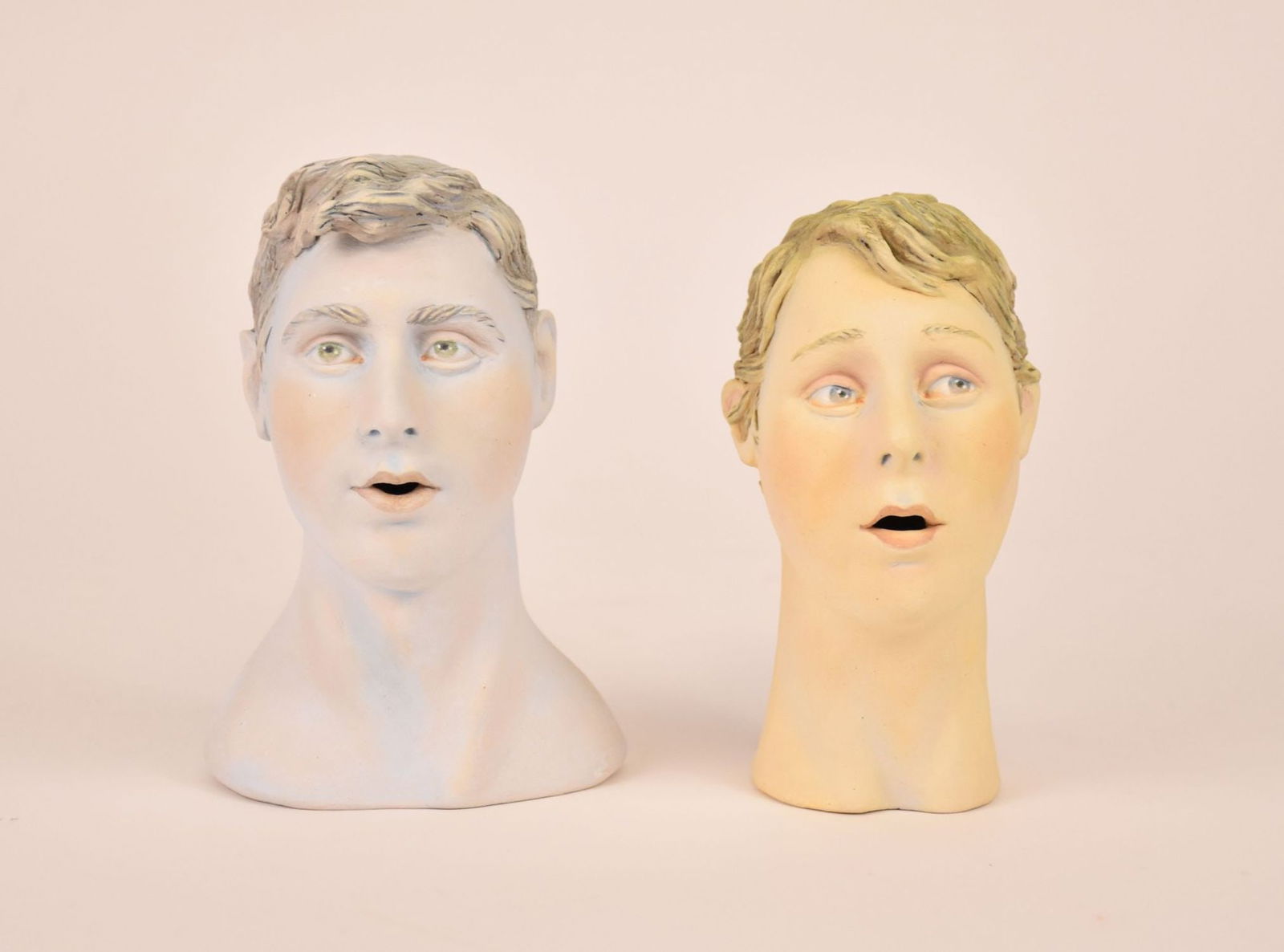 2 BEVERLY MAYERI Ceramic Busts, Male & Female, 5 3/4"h (1 of 8)