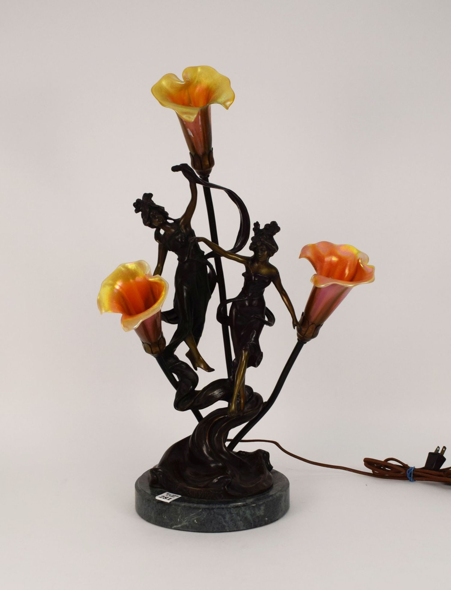 After Augusta Moreau - La Danse Des Nymphes Bronze Lamp 23??h x 14"w x 10"d (1 of 5)