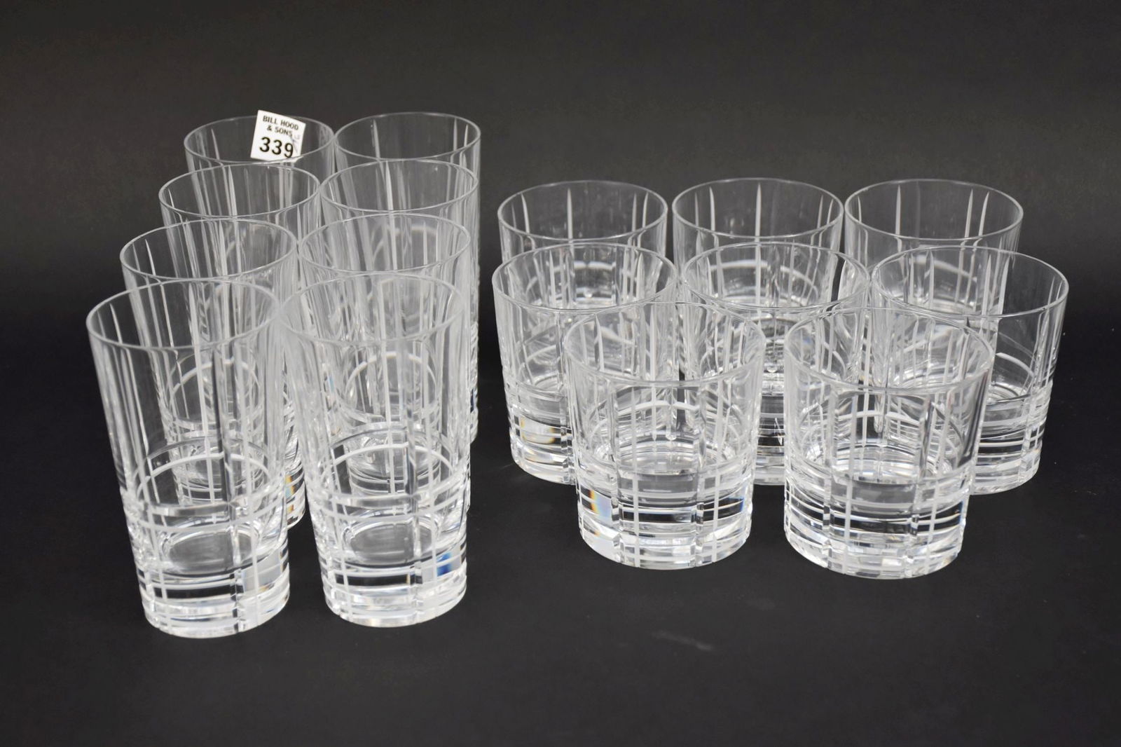16 Christofle Crystal Tumblers, 3 1/2"h & 5"h (1 of 5)