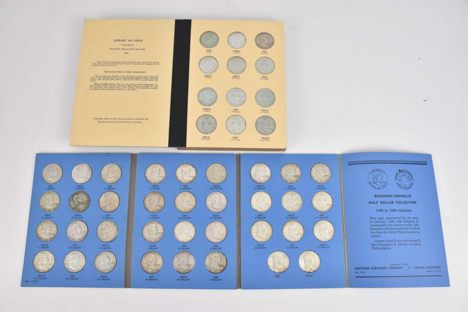 70 US Franklin Head Silver Half Dollar. 1948 to 1963 circulated (1 of 9)