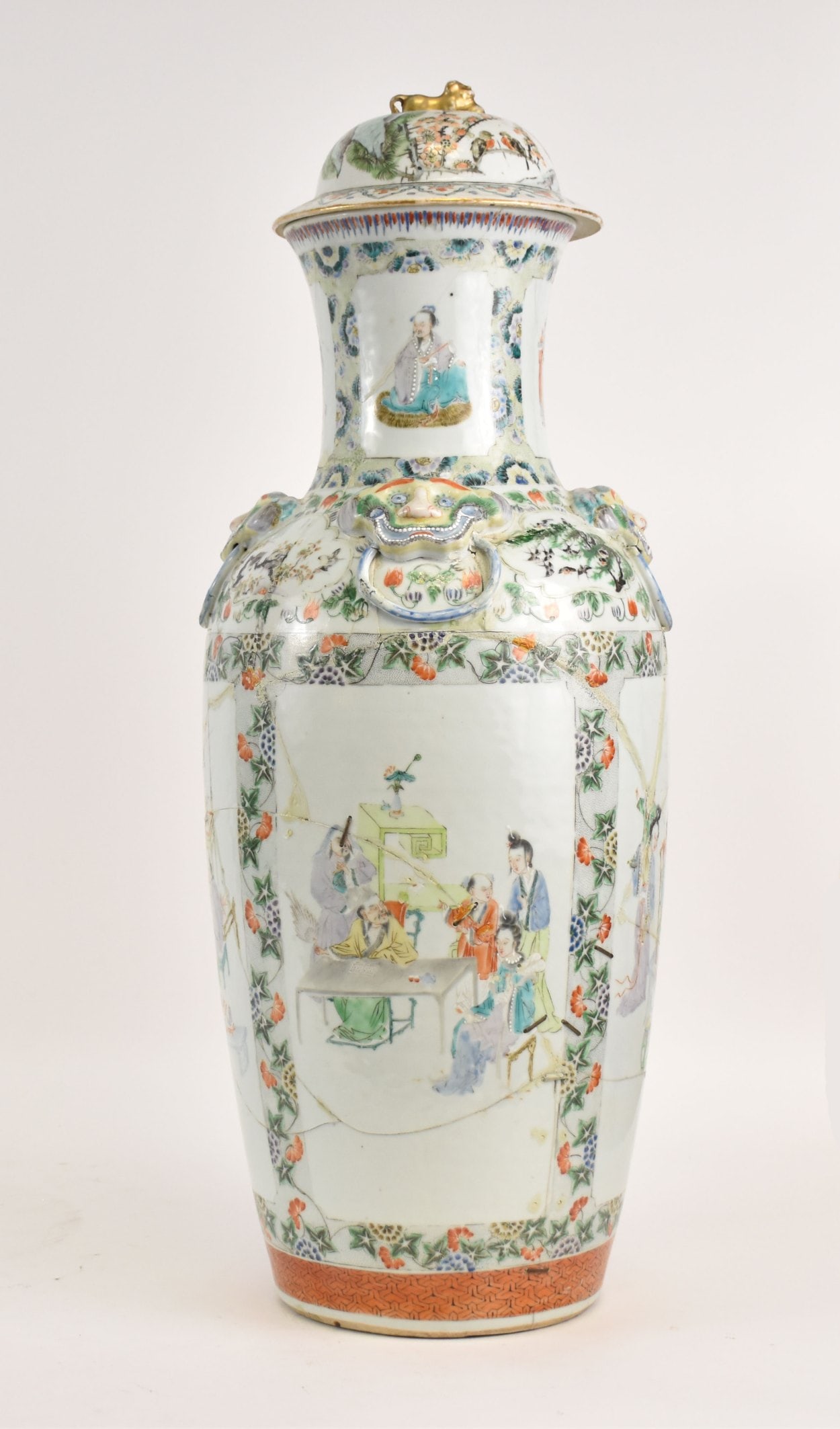 Early Chinese Vase, Lid Not Original, 24"h (very as is) (1 of 12)