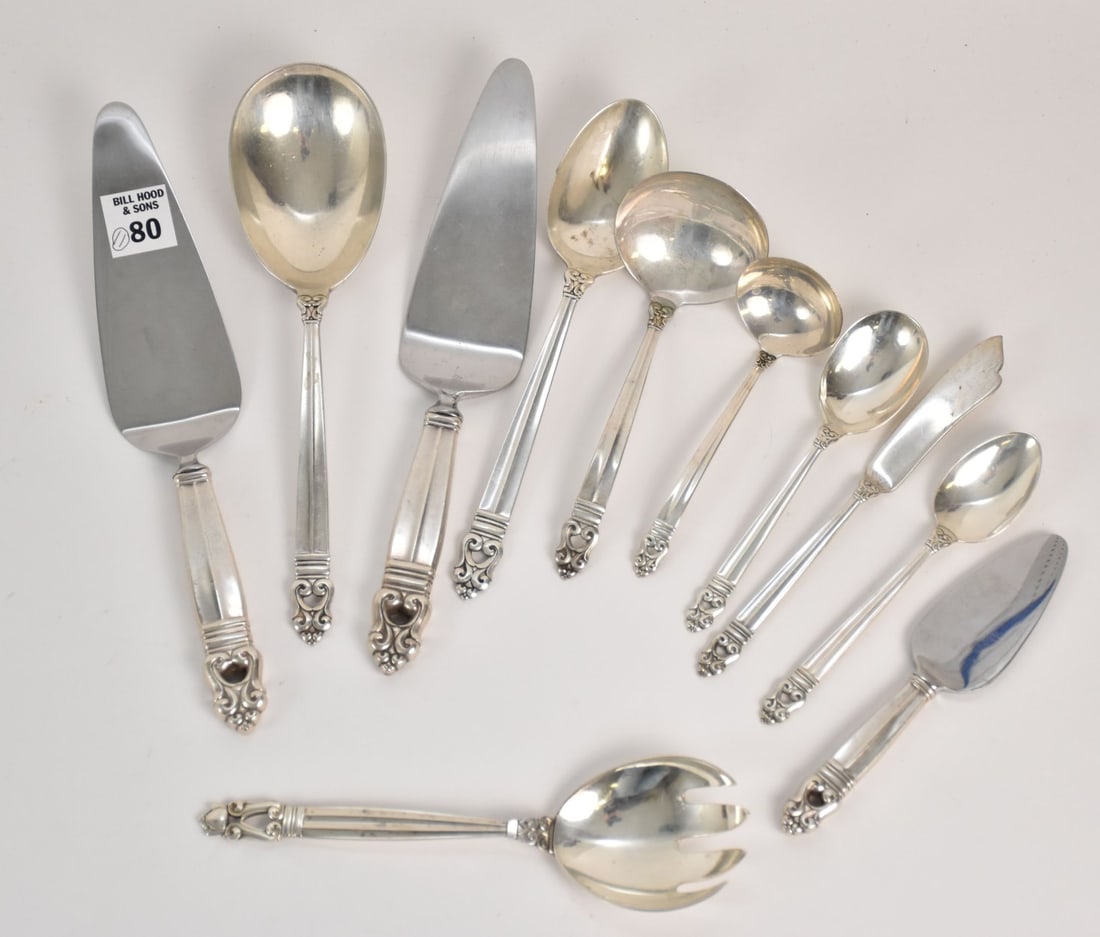 10 International Sterling Serving Pcs, Royal Danish Pattern AND 1 Georg Jensen Denmark Sterling (1 of 6)