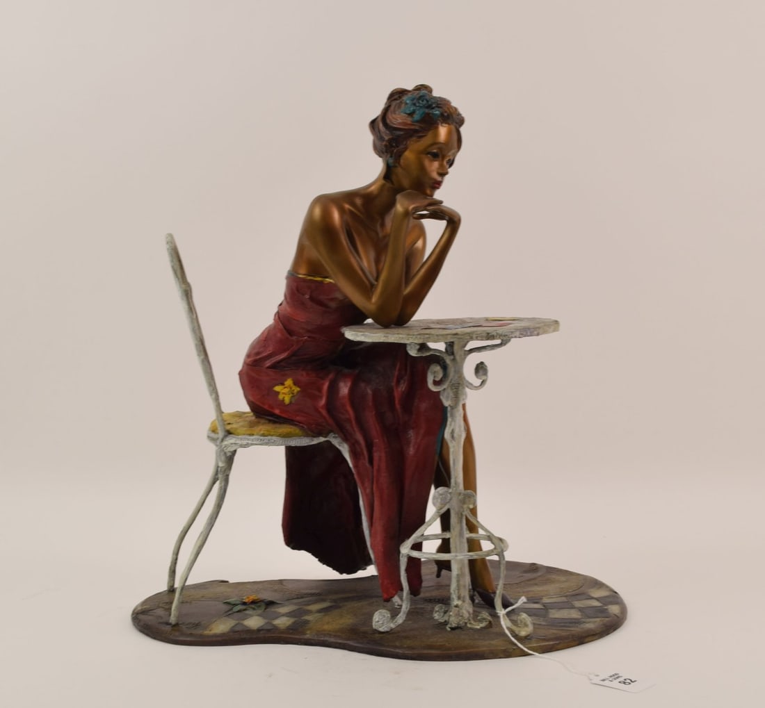 Issac Maimon Café La Parisienne "Anna" Artist Proof Bronze Sculpture - c. 1999. Issac Maimon (1 of 10)