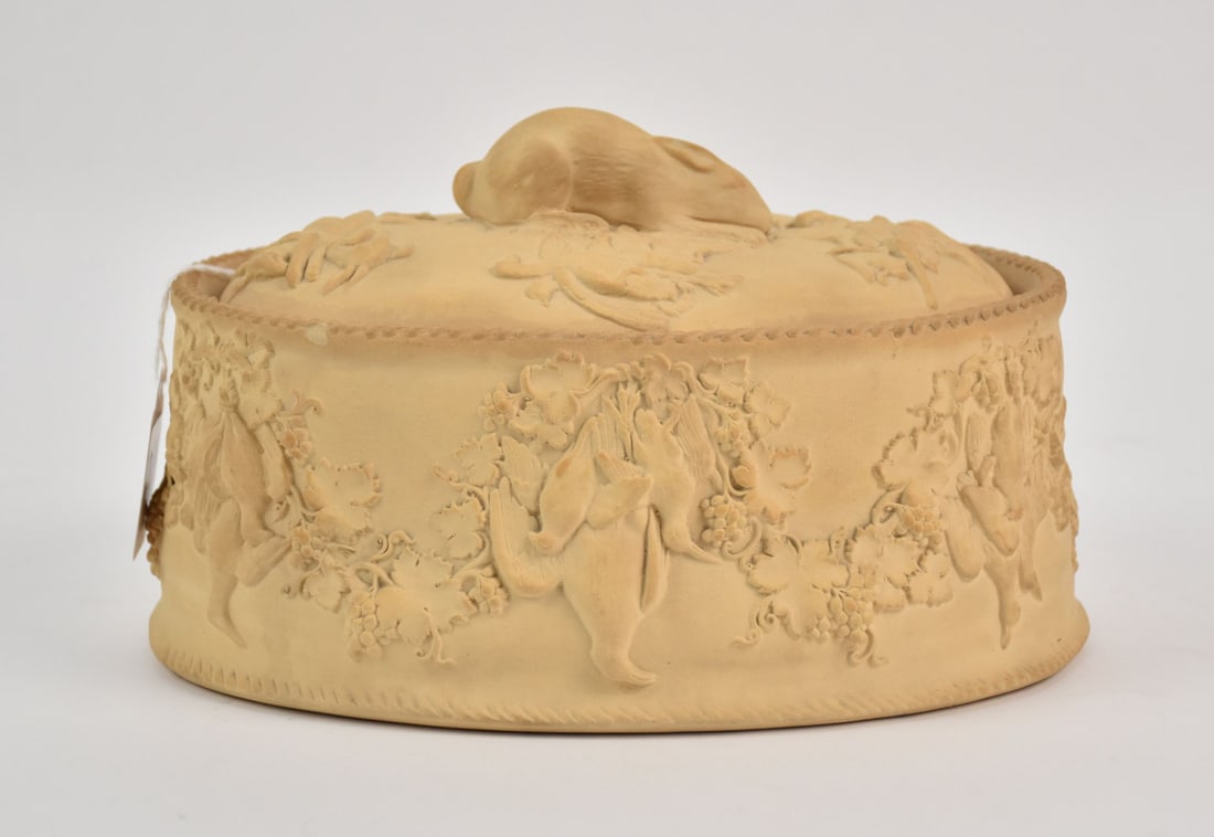 19th Century Wedgwood Caneware Game Pie Dish - c. 19th century. Wedgwood, England. Oval "Caneware" (1 of 13)