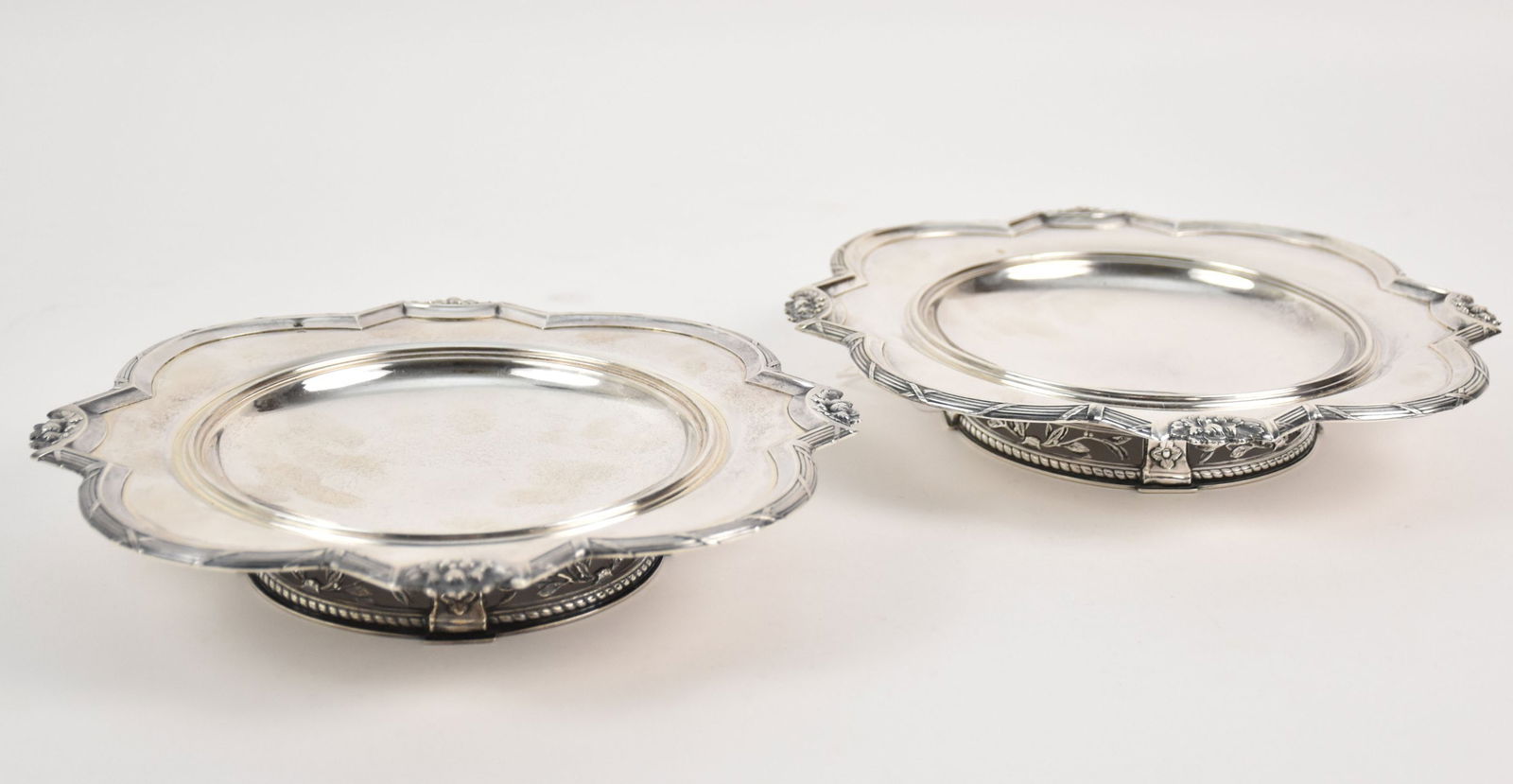 Pair Antique French Sterling Silver Compotes - c. late 19th to early 20th century. A pair of silver (1 of 6)