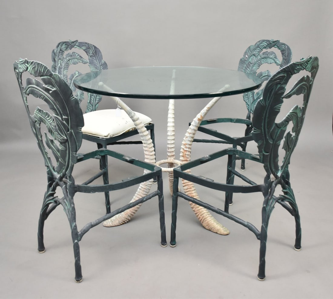 Aluminum Patio Set, 4 Chairs, Matching Motif, (missing seat cushions) (1 of 12)