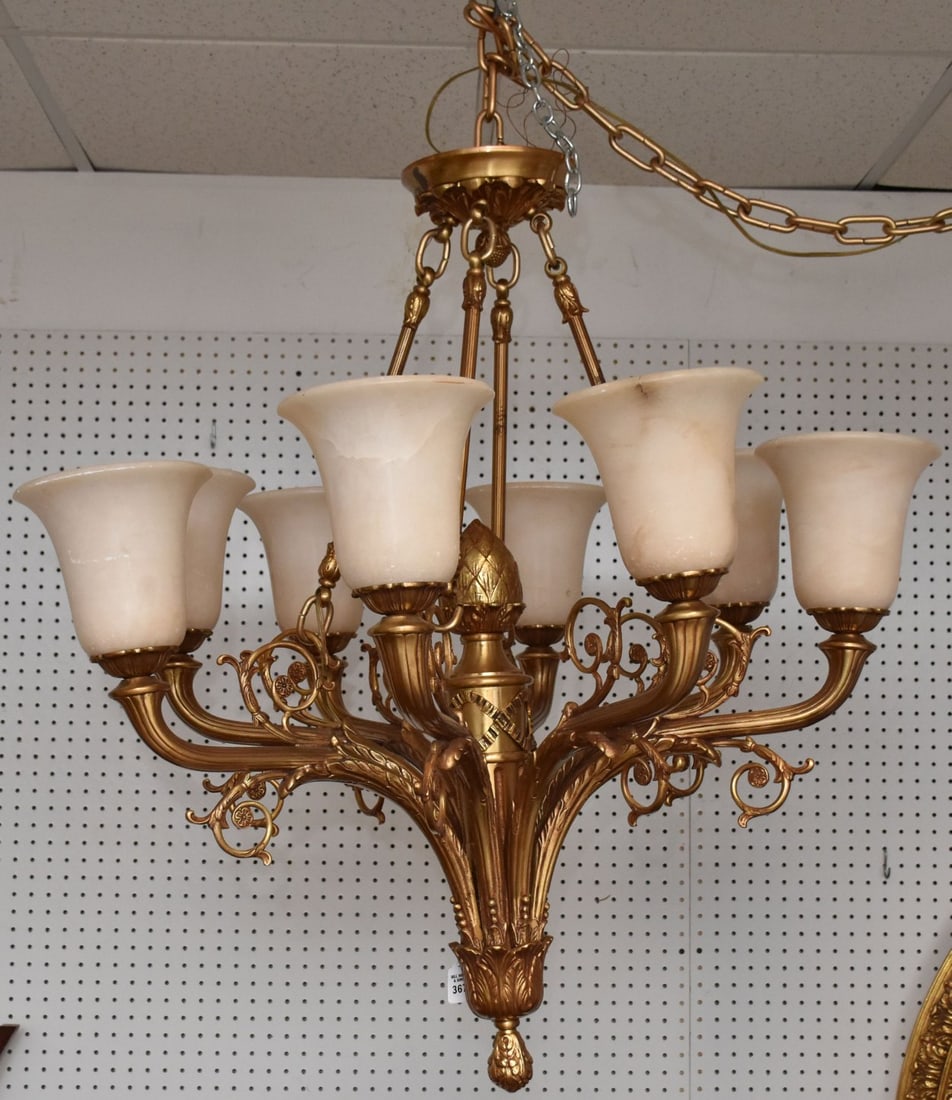 Bronze Chandelier 8 light, 41"h top cap x 29"w (1 of 13)