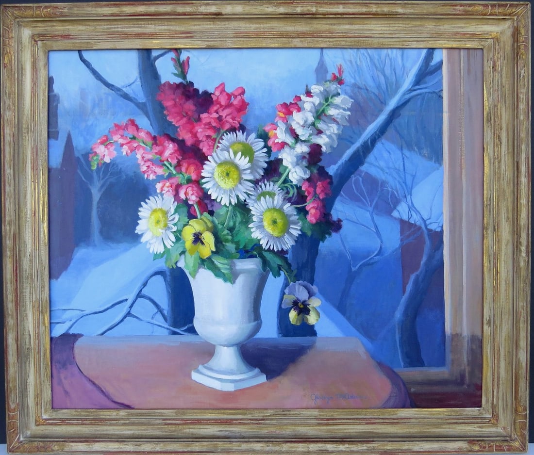 GLADYS WILSON McADAMS, (Kentucky, 1889-1958), Oil/Canvas, WINTER TWILIGHT, 25 inches x 30 inches, (1 of 18)