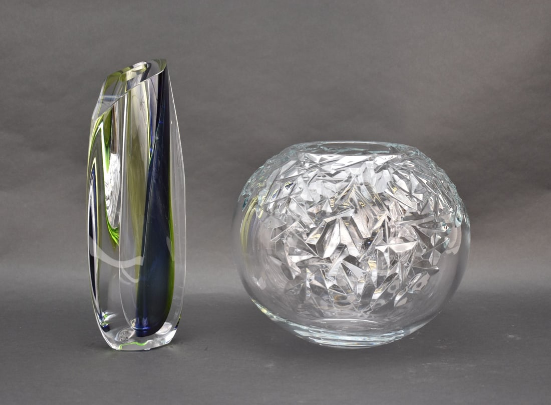Orrefors Crystal Vase, Lena Bergstrom Xl Globe Vase, New In Original