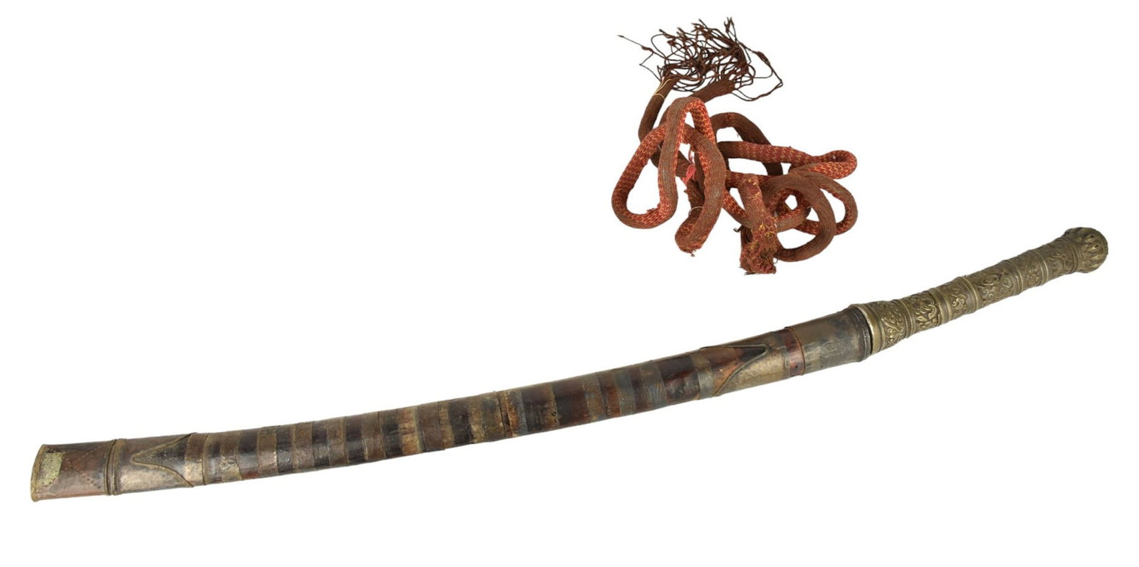 An Antique Dha Sword & Scabbard, Southeast Asia, C. 19th Century - An antique Dha sword, Burmese, (1 of 10)