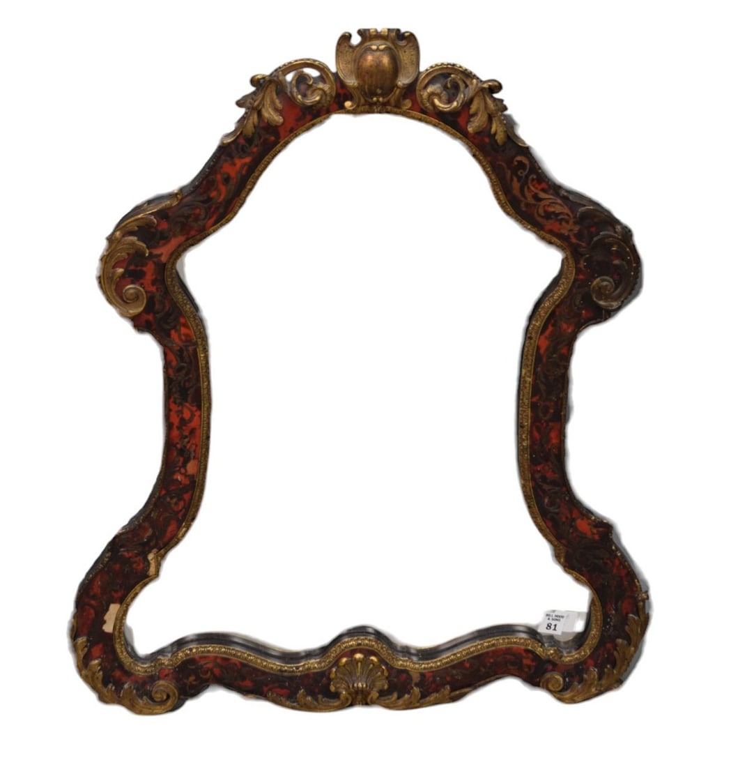 Boulle & Brass Inlay Mirror, 28"h X 24"w (some damage) (1 of 6)